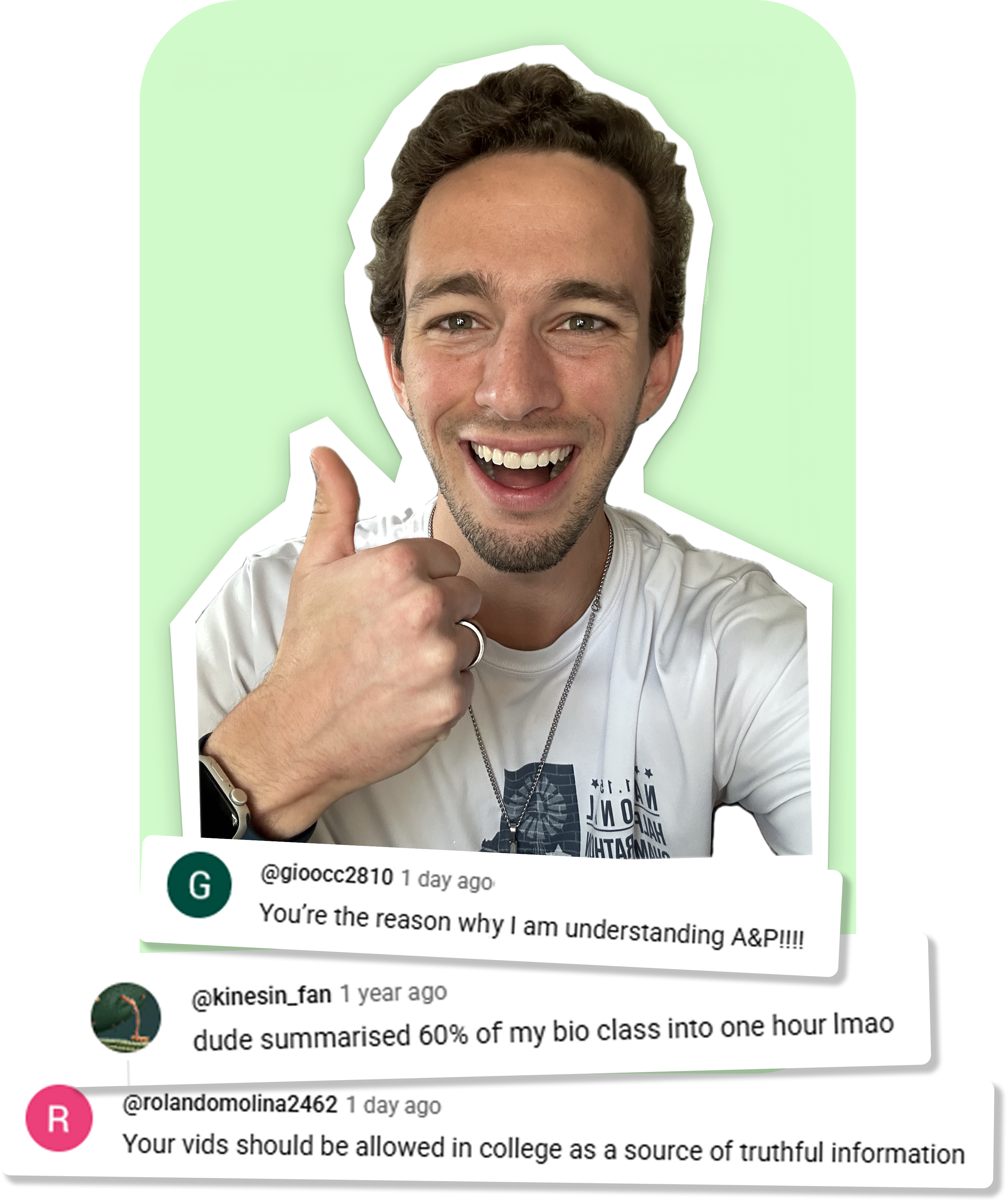 Organized Biology, with comments his students left on his videos